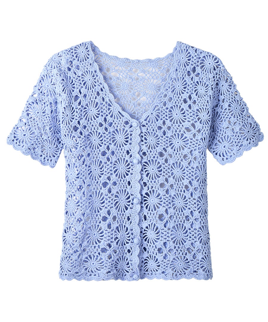 Crochet V-Neck Cardigan image number 3