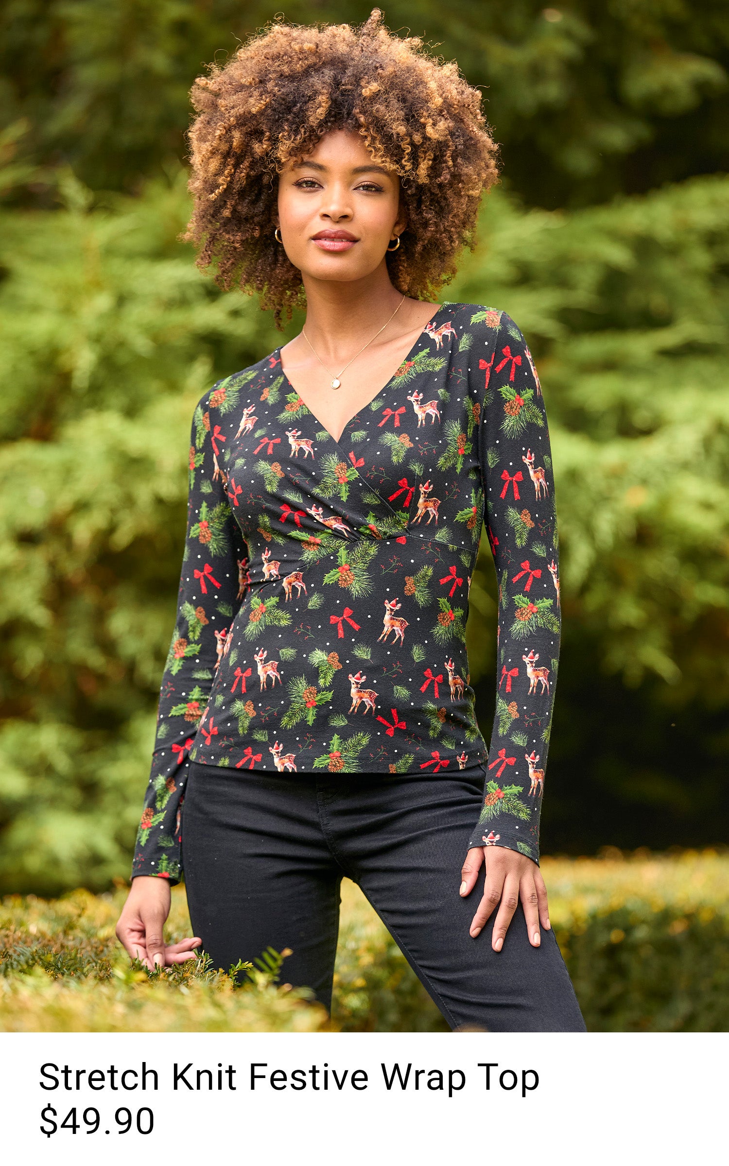 Festive Wrap Top