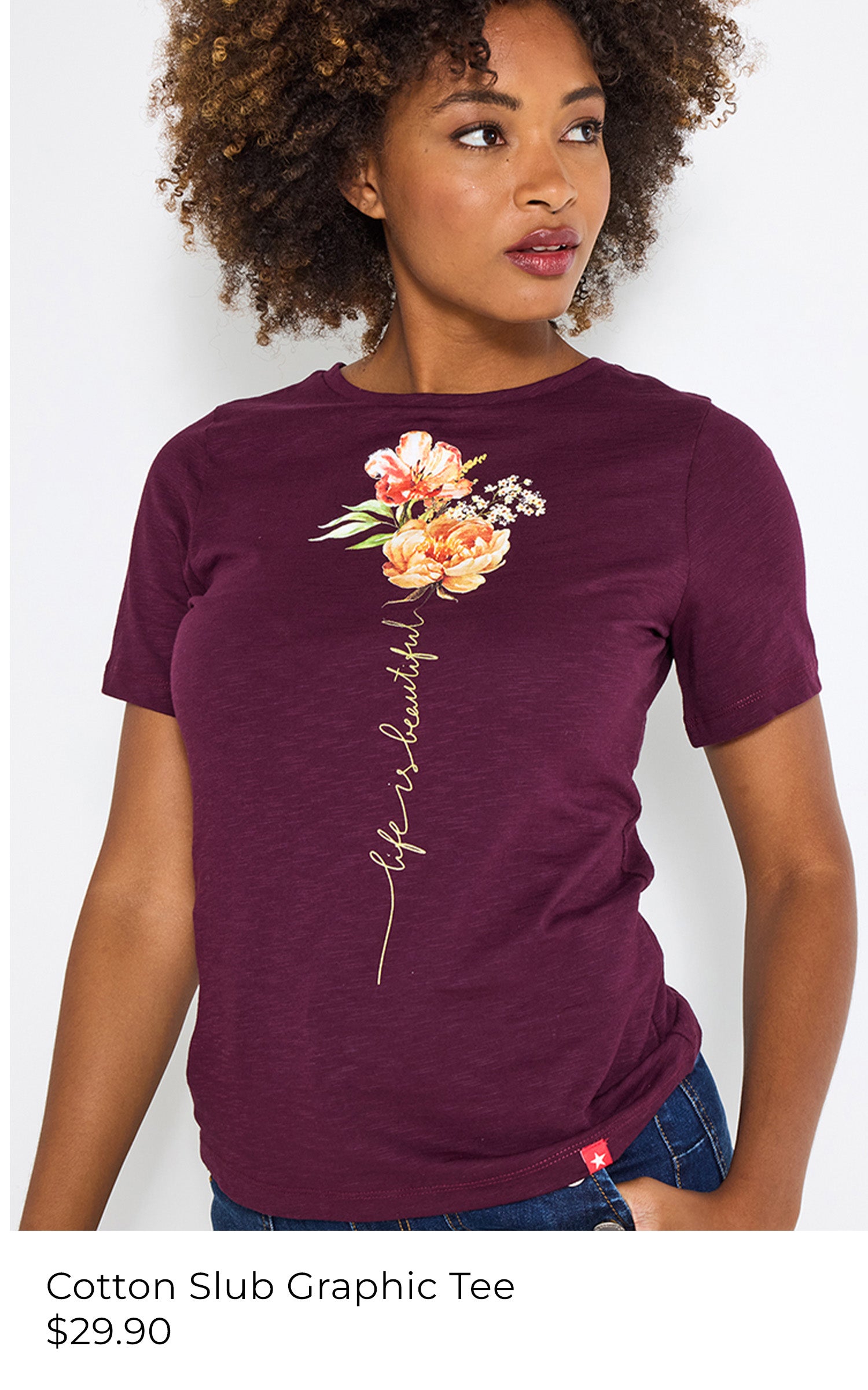 Cotton Slub Graphic Tee - $29.90